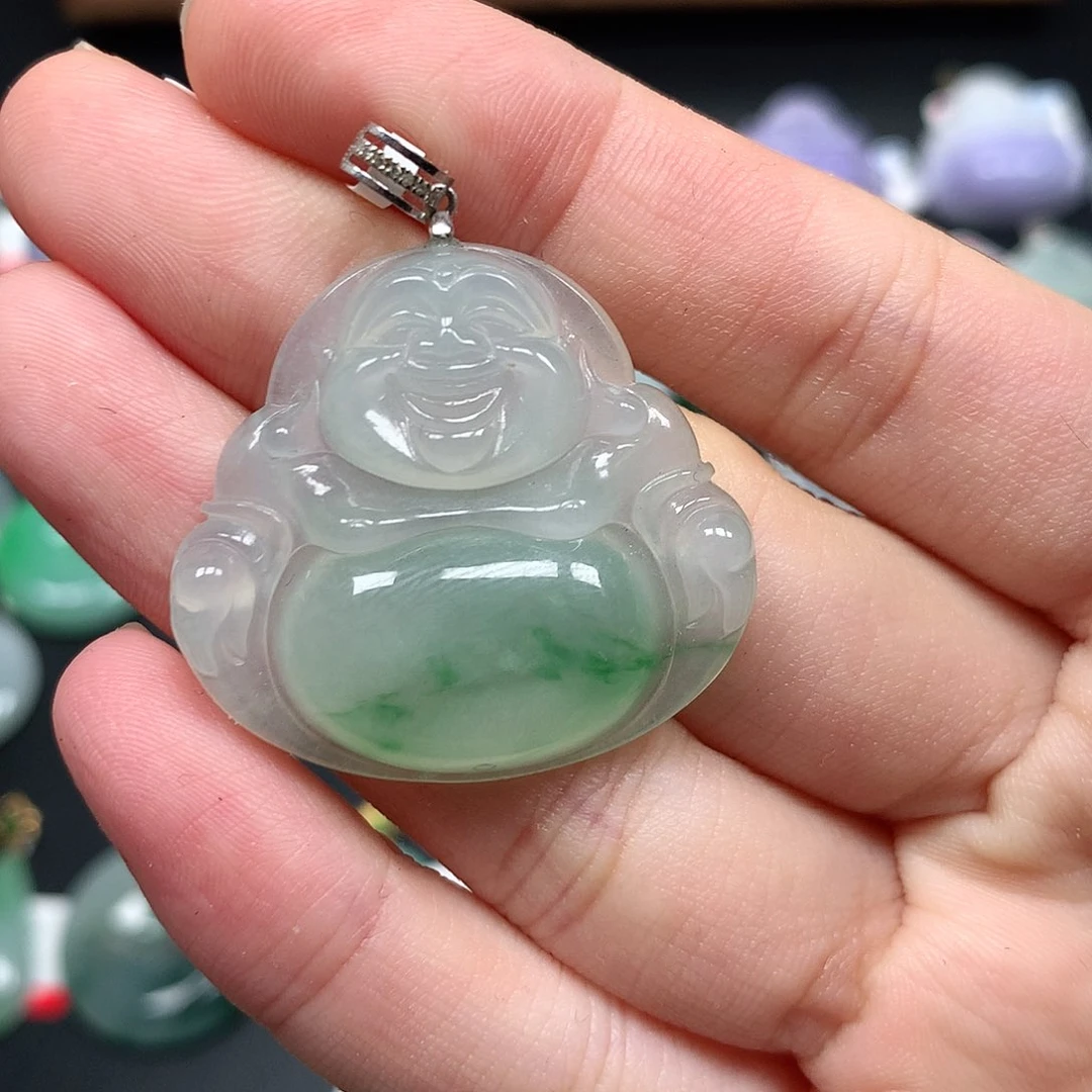 颈饰18K金镶嵌翡翠翡翠吊坠