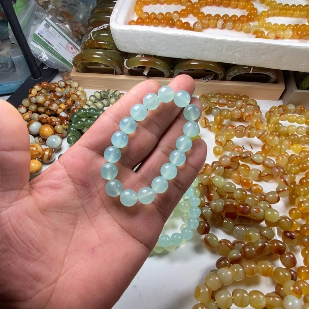 未镶嵌蛇纹石玉手链
