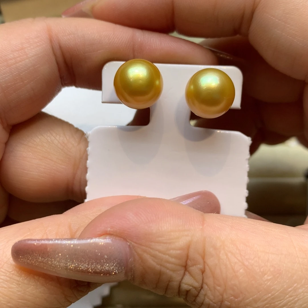 18K金镶嵌耳饰海水珍珠