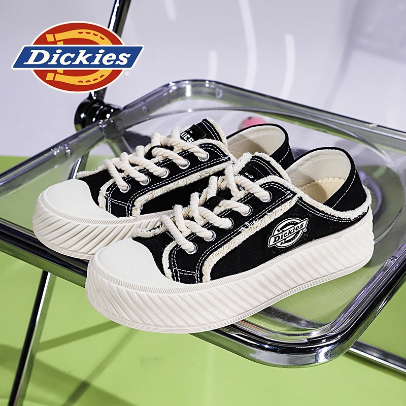 Dickies两穿帆布鞋秋季休闲情侣鞋低帮一脚蹬百搭潮流增高板鞋男