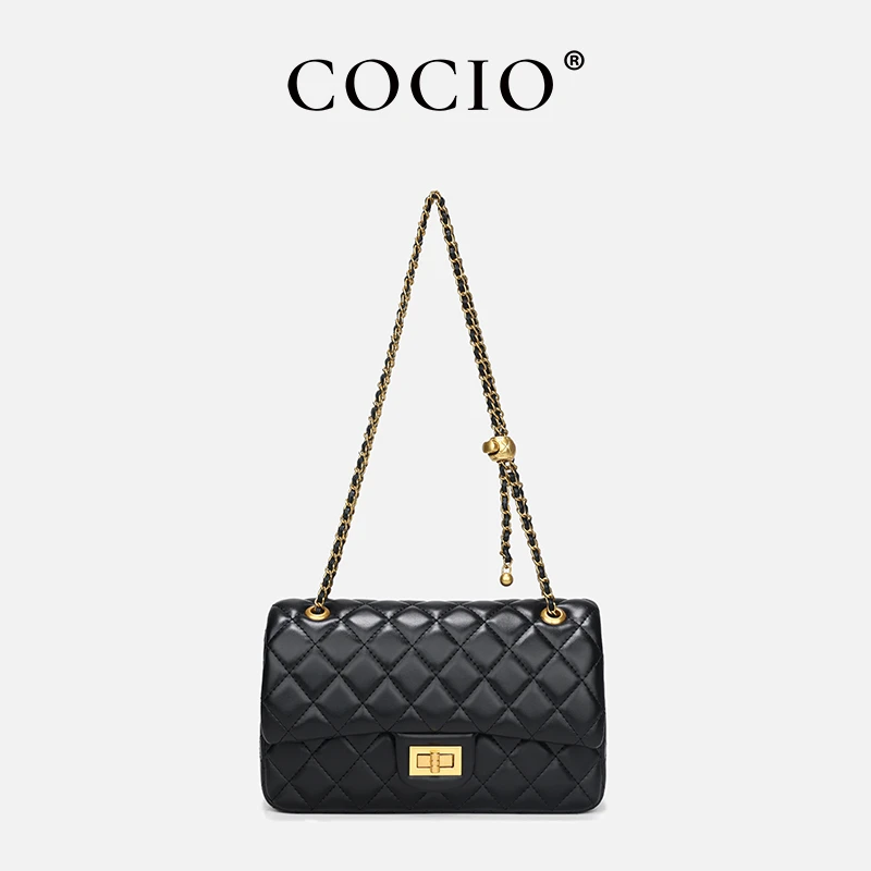 COCIO轻奢经典时尚菱格质感小方包单肩包 CF-255