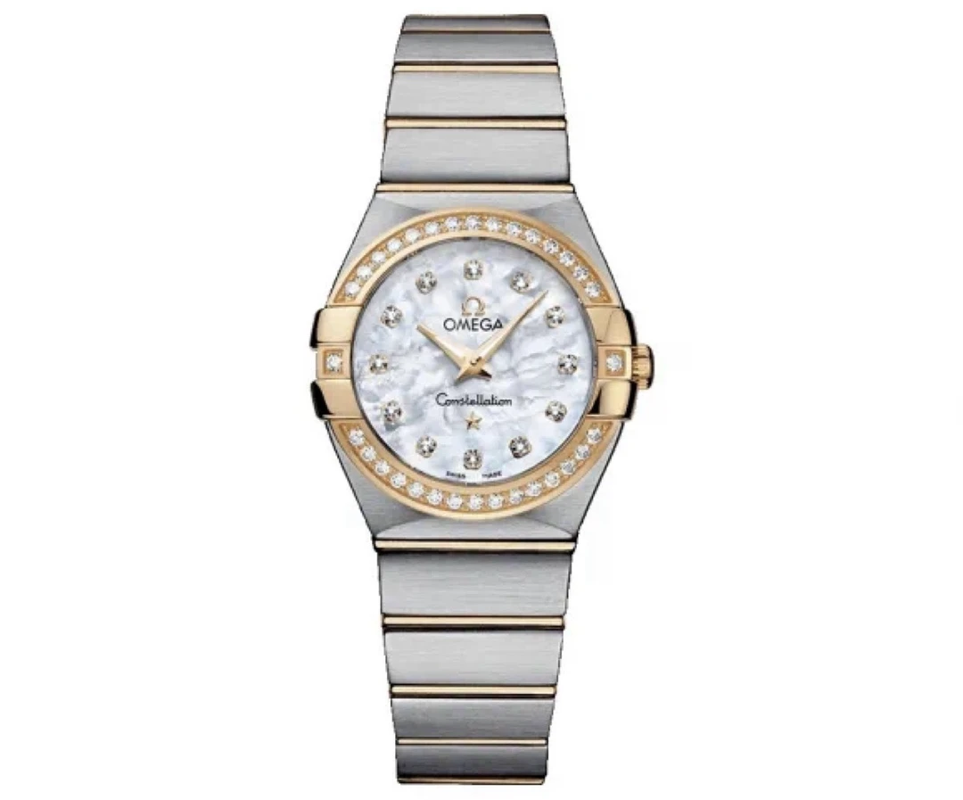 未使用 Omega/欧米茄 星座系列/女表/27mm/满钻/原钻/石英