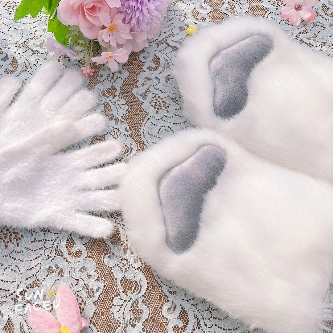 木清 kig系兽装爪子半爪贴身爪日系福瑞furry爪 兽装 手套蓝粉红