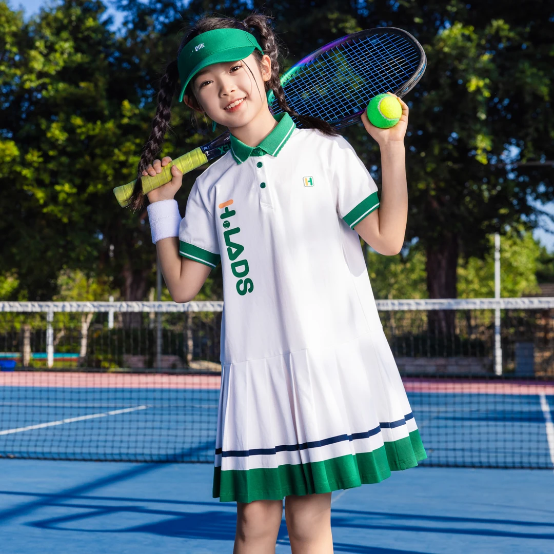 男生女生女大童运动风格舒适短袖连衣裙NDLCJ24531*