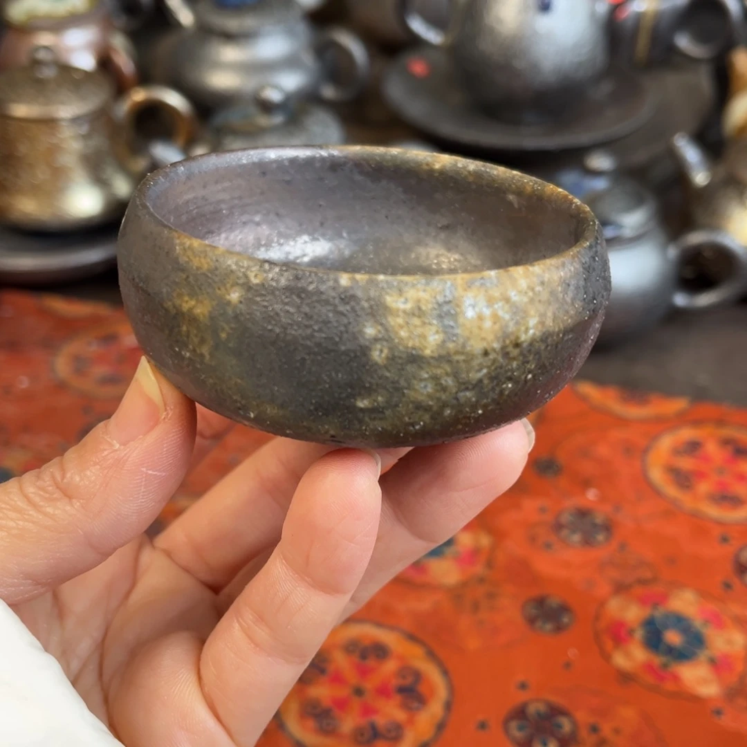 柴烧茶器主人杯杯柴烧