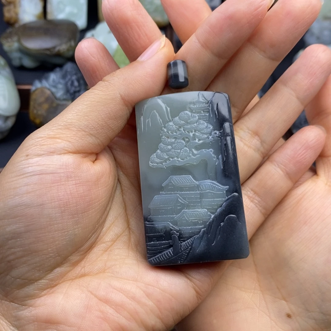 感***生和田玉未镶嵌挂件