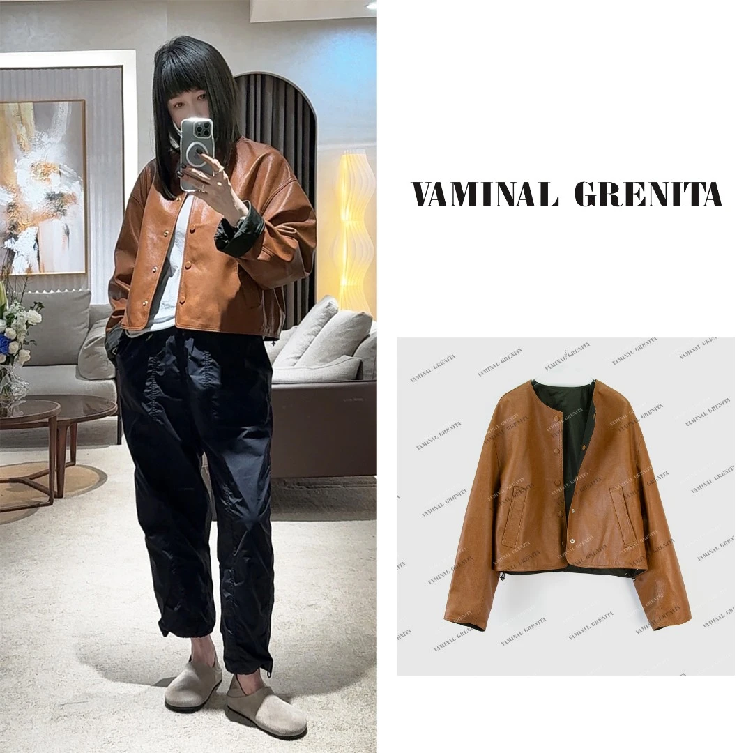 VAMINAL GRENITA "时尚短款" 进口小羊皮双面百搭外套 VGXX5747