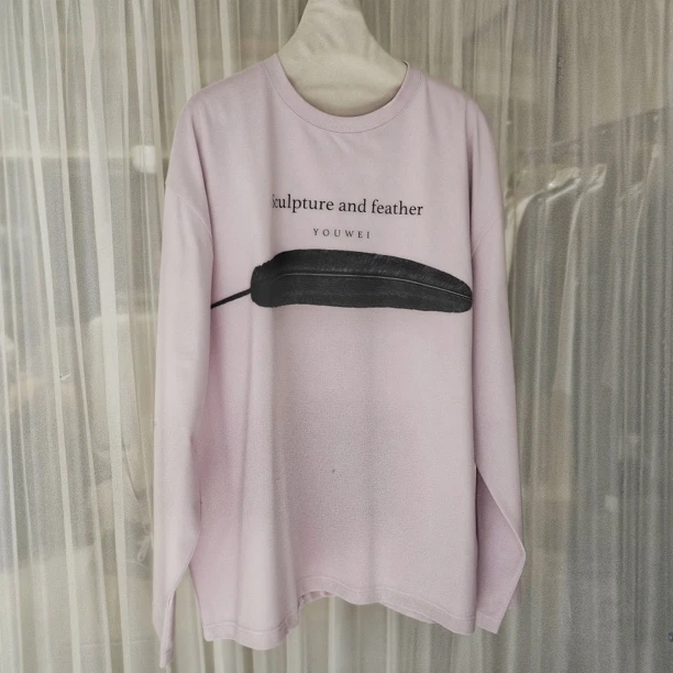 有尾｜新款羽毛主题长袖T恤1225310