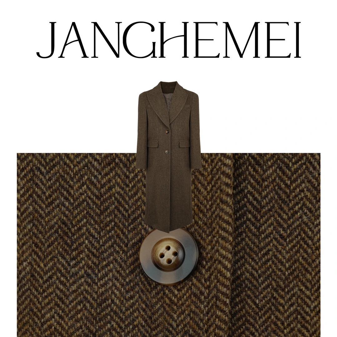 JANGHEMEI【韩系毛呢外套】100绵羊毛单排扣外套 N08351M33