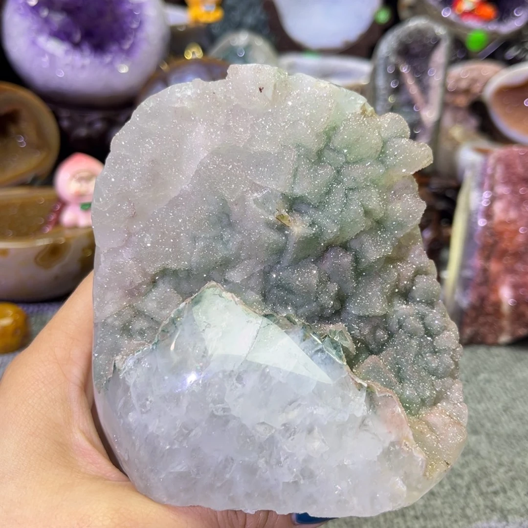 紫晶未镶嵌摆件绿色软糖摆件