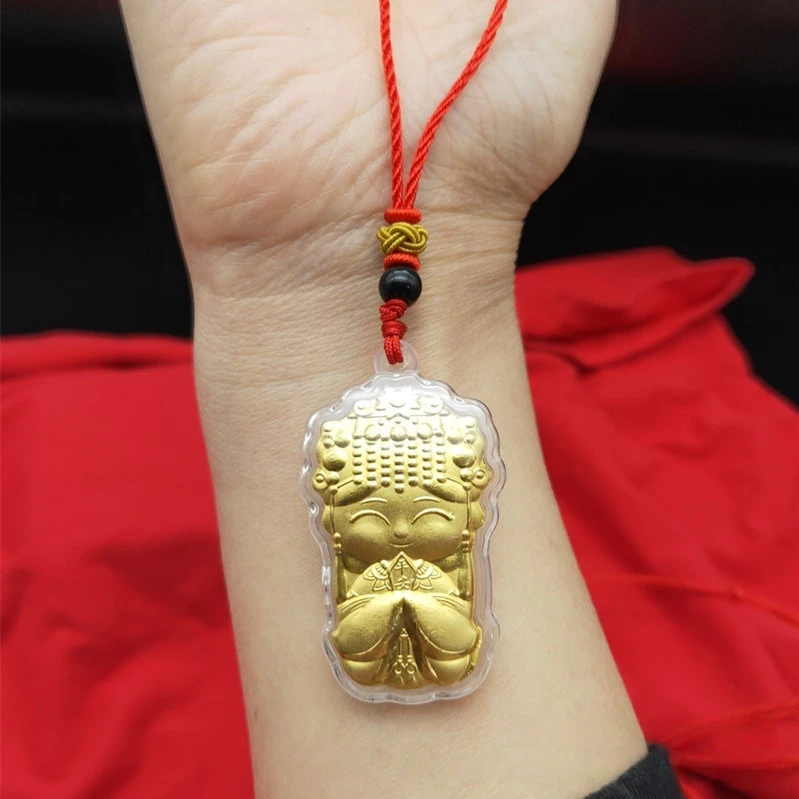 妈祖吊坠卡通平安坠仿金箔天上圣母吉祥挂坠