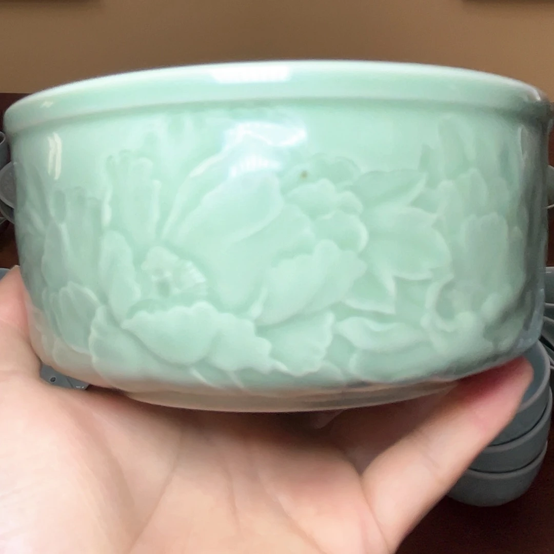 瓷微瑕大号保鲜盒一只