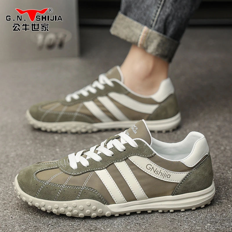 公牛世家德训男鞋2025春季新款潮流休闲鞋运动跑步轻便百搭板鞋男