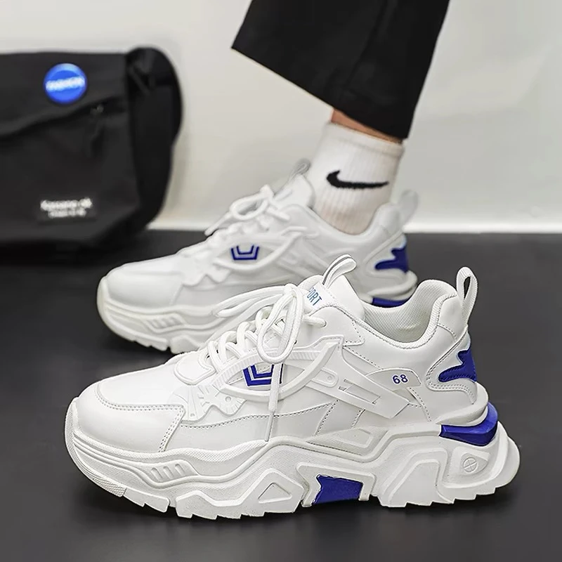 男鞋春季2025新款运动跑步青少年时尚休闲男鞋小白内增高防滑耐磨