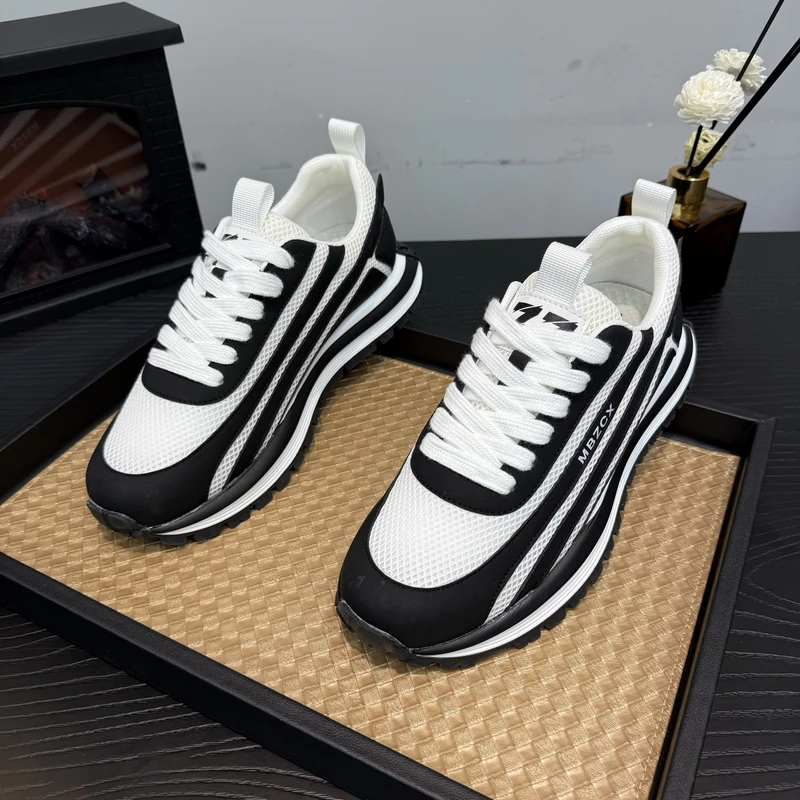 春夏男士新款时尚百搭休闲鞋青春潮流网面透气厚底网红爆款潮男鞋