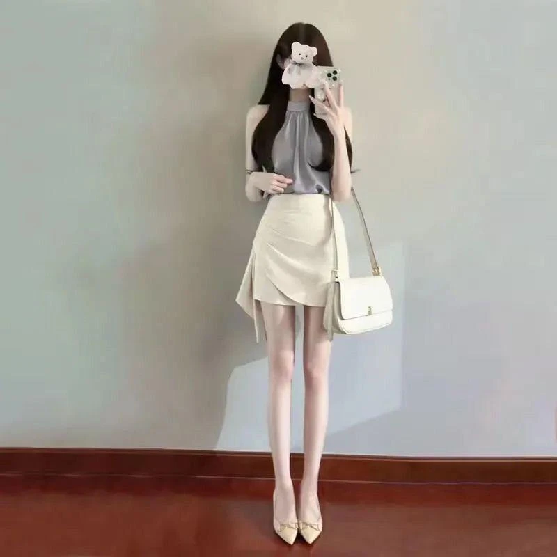 夏季新款轻奢高级感炸街御姐气质辣妹纯欲风上衣半身裙两件套装女