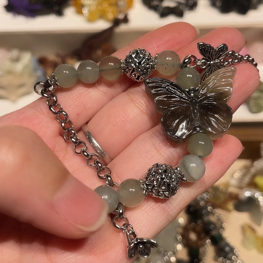 蛇纹石玉合金颈饰