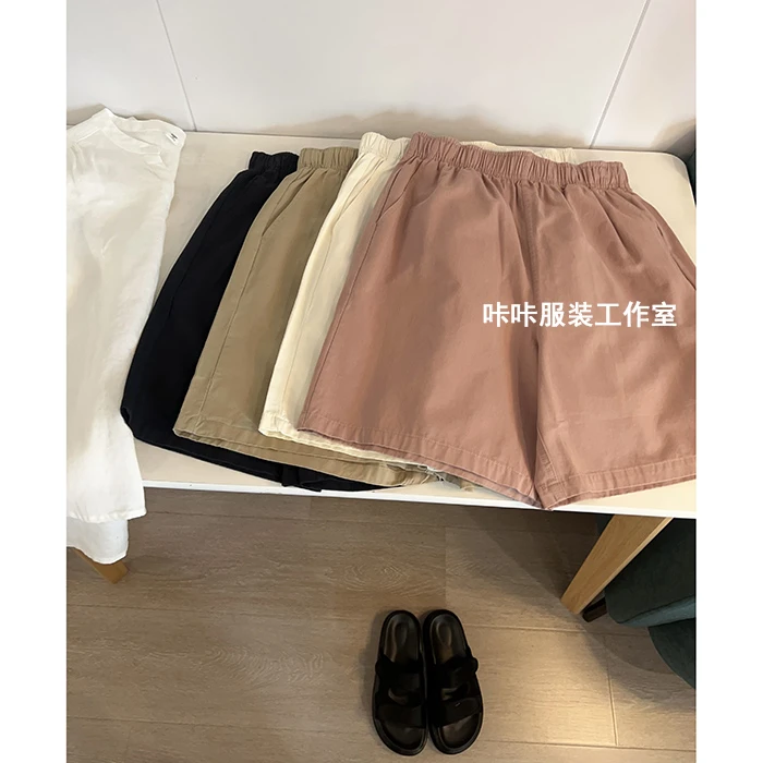 REKAYYAT”引力“100%棉韩系休闲时尚百搭舒适慵懒感纯色5分短裤