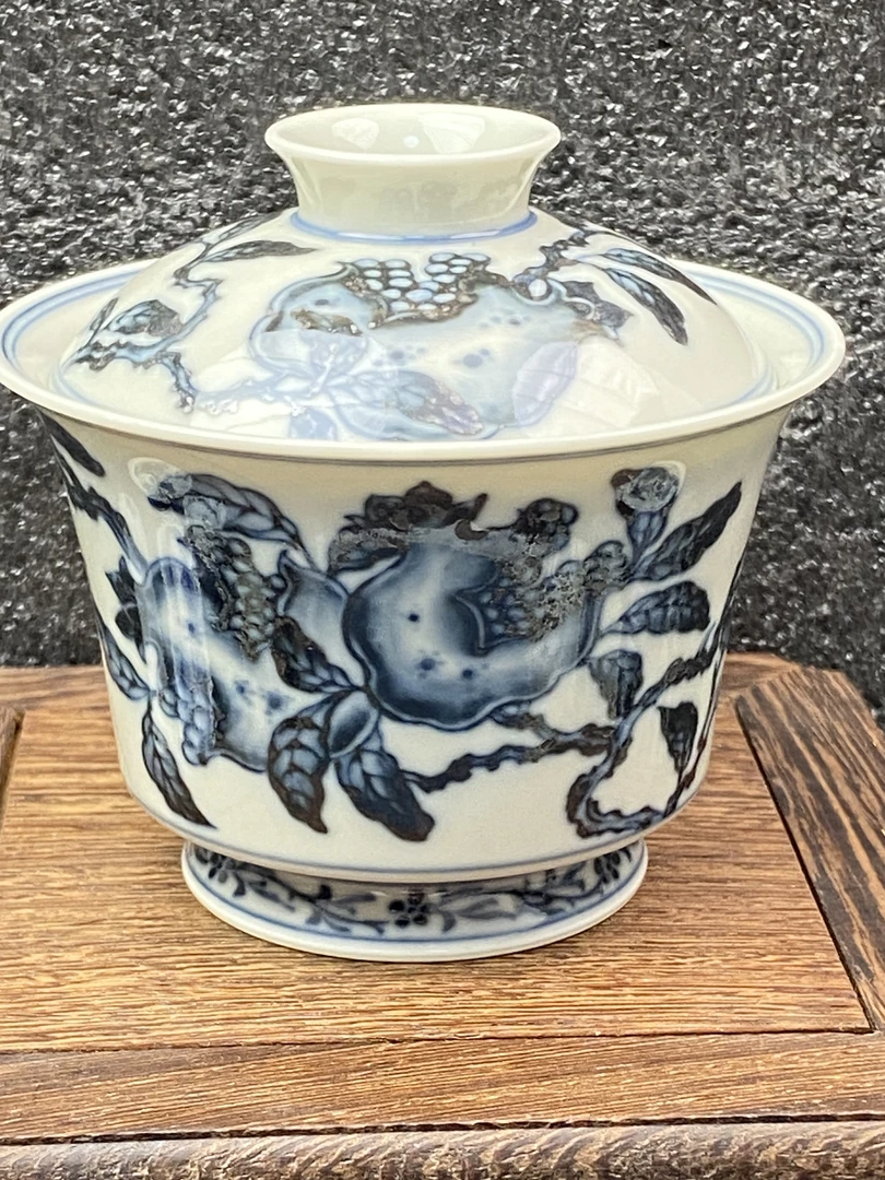 老方柴窑石榴盖碗