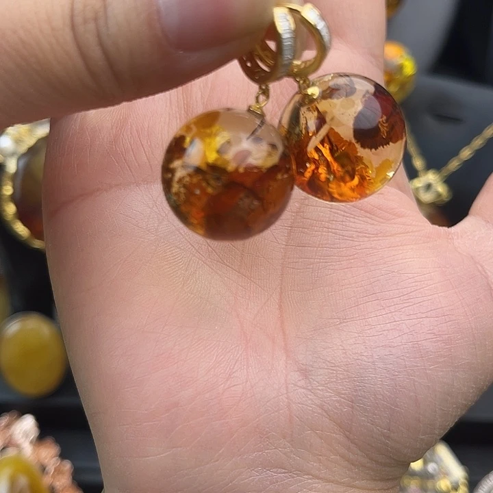 琥珀银S925镶嵌裸石