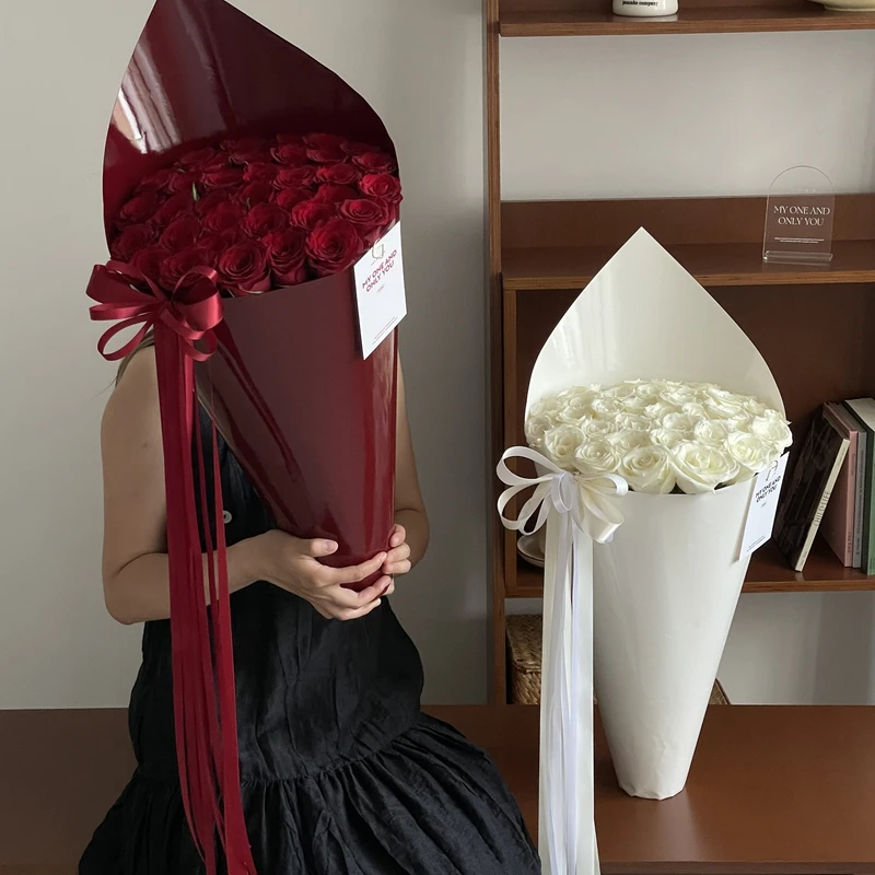 【花园时光】七夕新品加厚皮质鲜花花束防水纸微醺系列冰淇淋纸