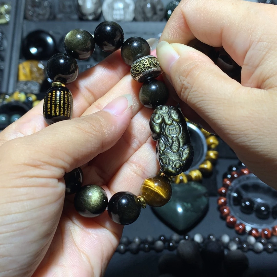 歖***未镶嵌黑曜岩珠宝奇石
