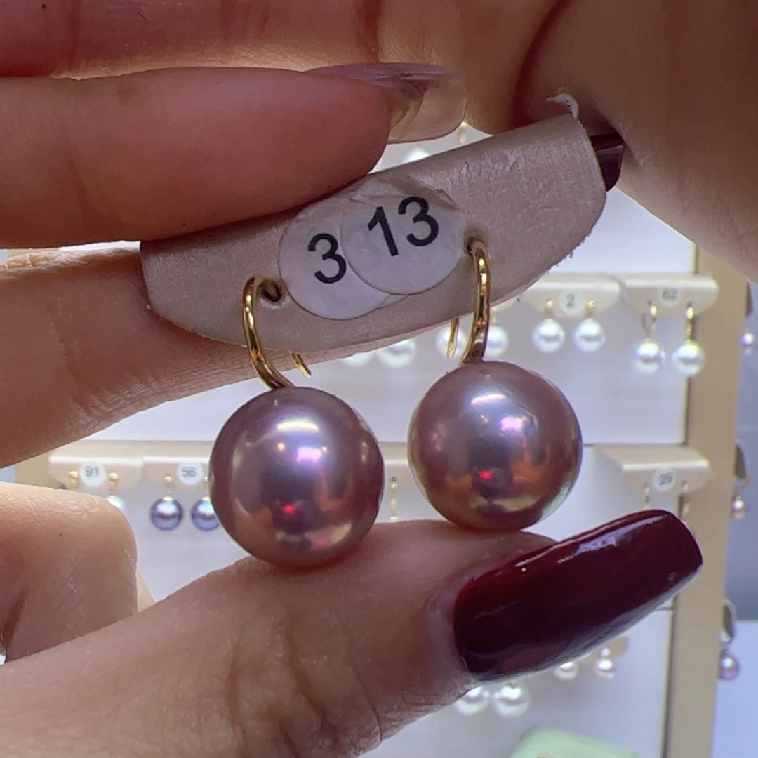 淡水珍珠耳饰18K金镶嵌