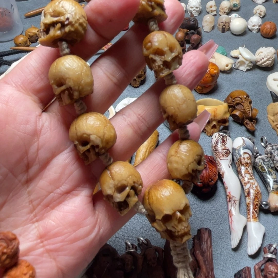 二*骷髅手串一条手工雕刻