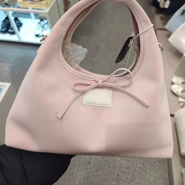 2025春季新款手提包温婉甜美绑带结韩系简约休闲斜挎包托特包