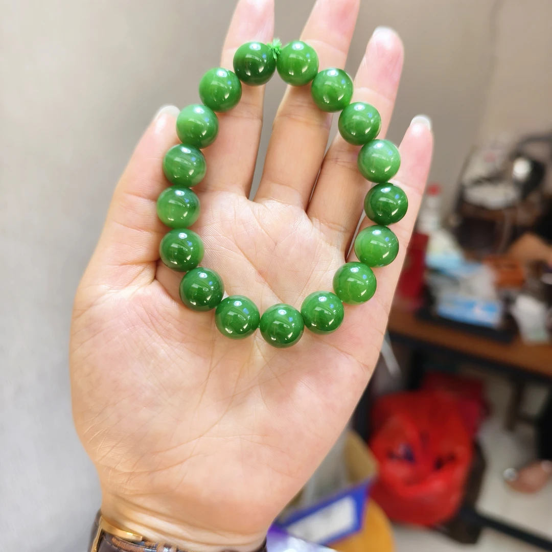 和田玉碧玉圆珠12mm