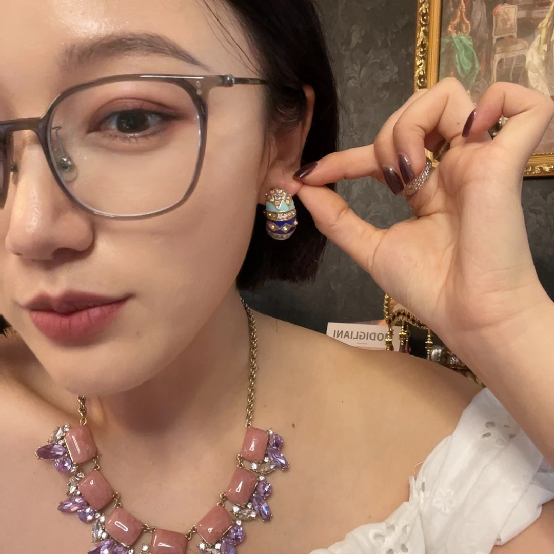 黄铜925银琉璃耳钉