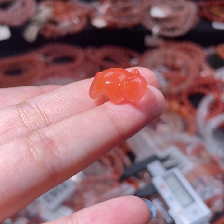 南红玛瑙未镶嵌猫卡子2362打孔备注