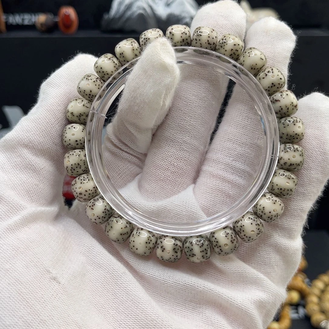 星月菩提手串石玉一线天青花9×8