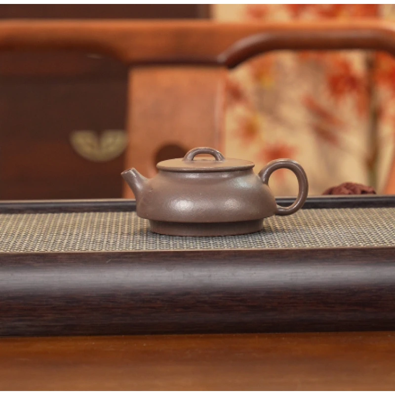 《粗砂天青远古》-容量130cc-紫砂壶-wm