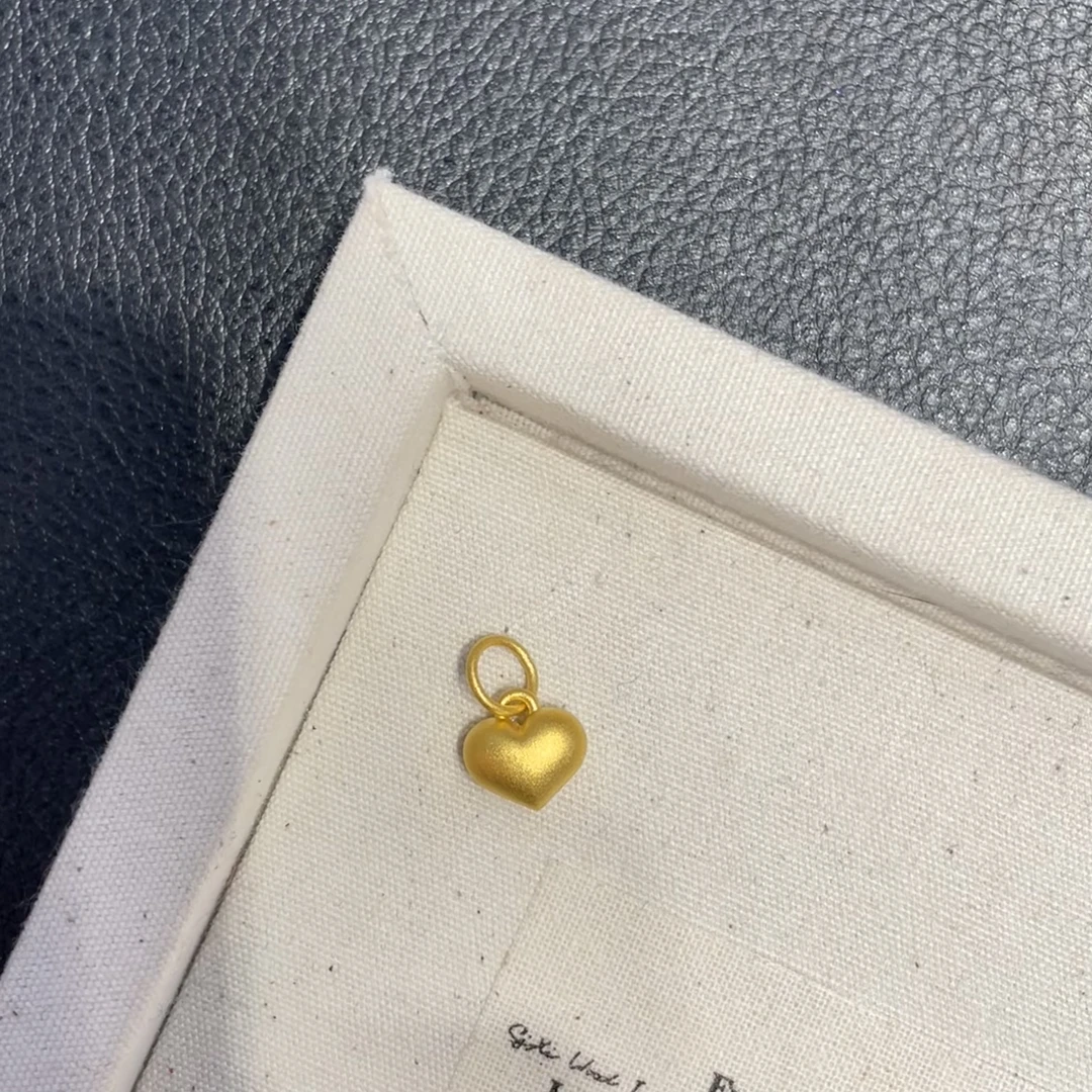 足金999爱心小提溜黄金情人节礼物送老婆