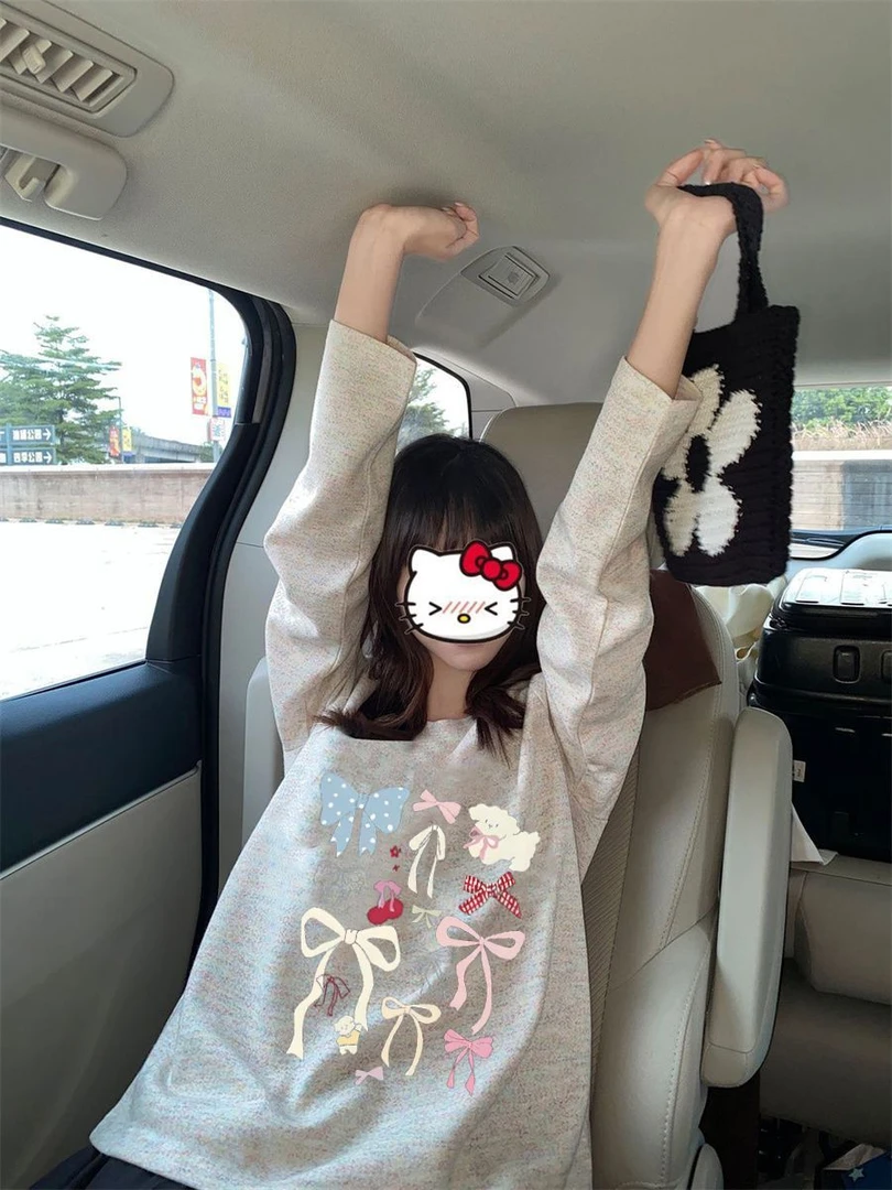 【MAEP】新款圆领打底衫250克彩纱长袖t恤女宽松秋冬爆款气质上衣潮