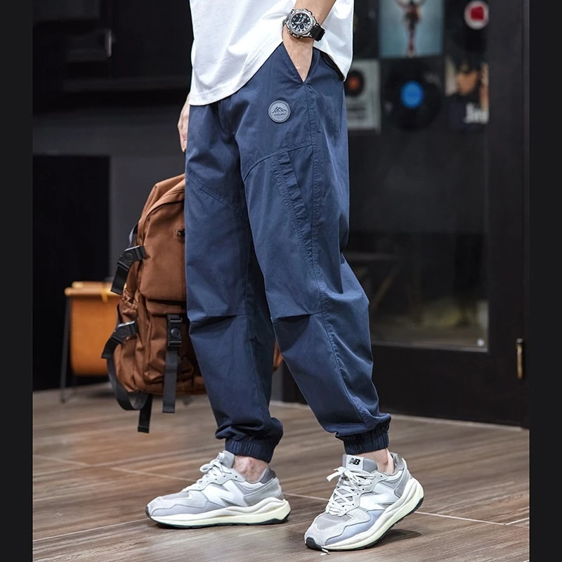 夏季休闲裤男士束脚裤宽松垂感锥形裤工装长裤男装伞兵美式裤子