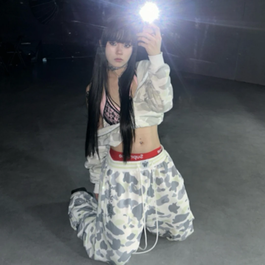 Blackmamba黑曼巴重磅奶白迷彩运动裤