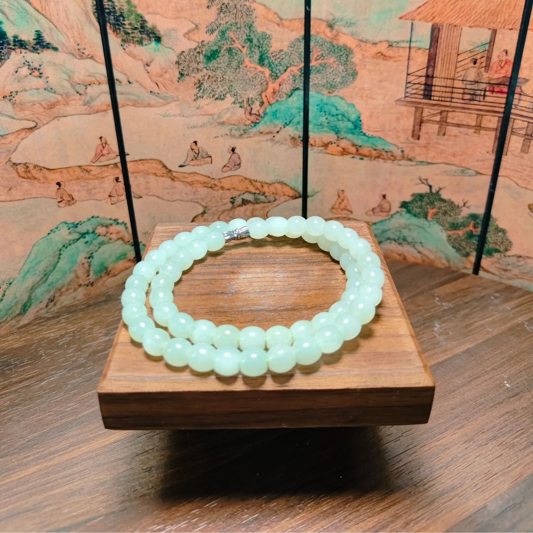 X和田玉圆珠项链0851