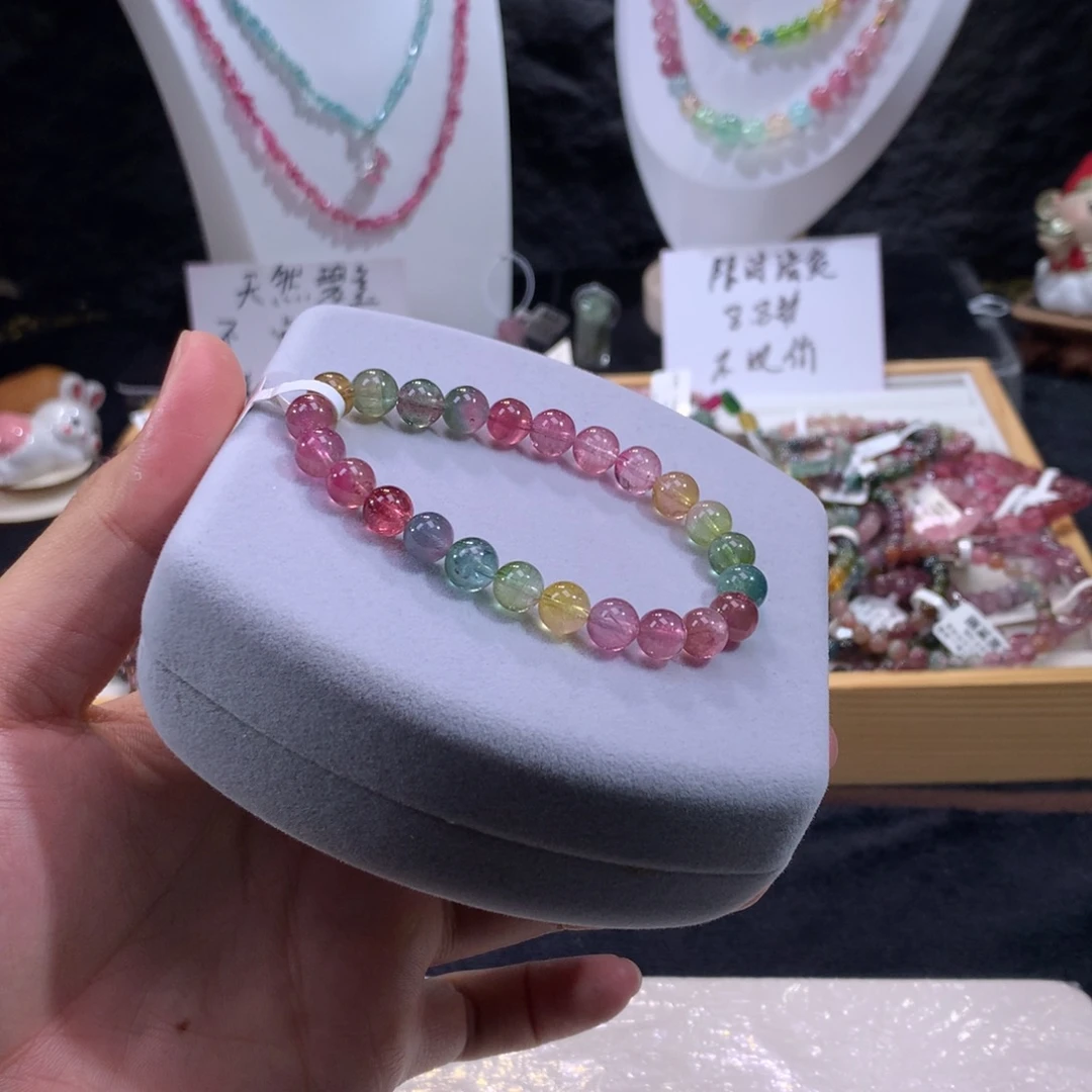 未镶嵌手链碧玺透亮荧光瓜