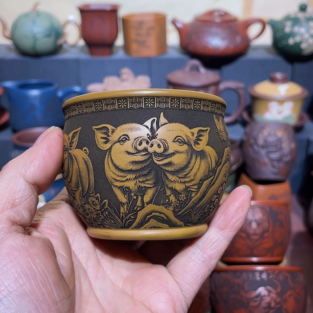 原矿紫砂手工主人杯