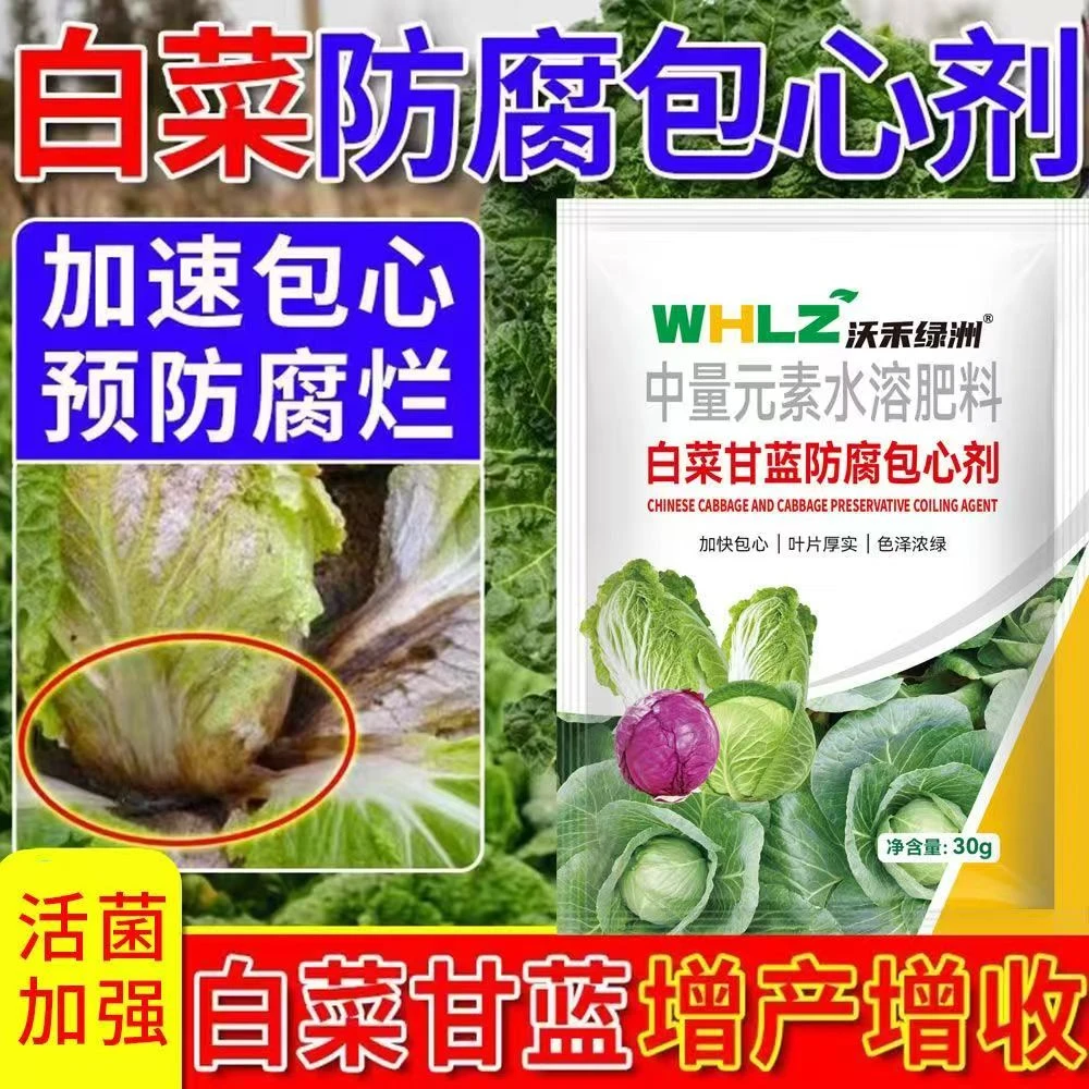 白菜防腐包心剂甘蓝防病速长剂生长剂抗旱抗寒防烂心专用叶面肥料