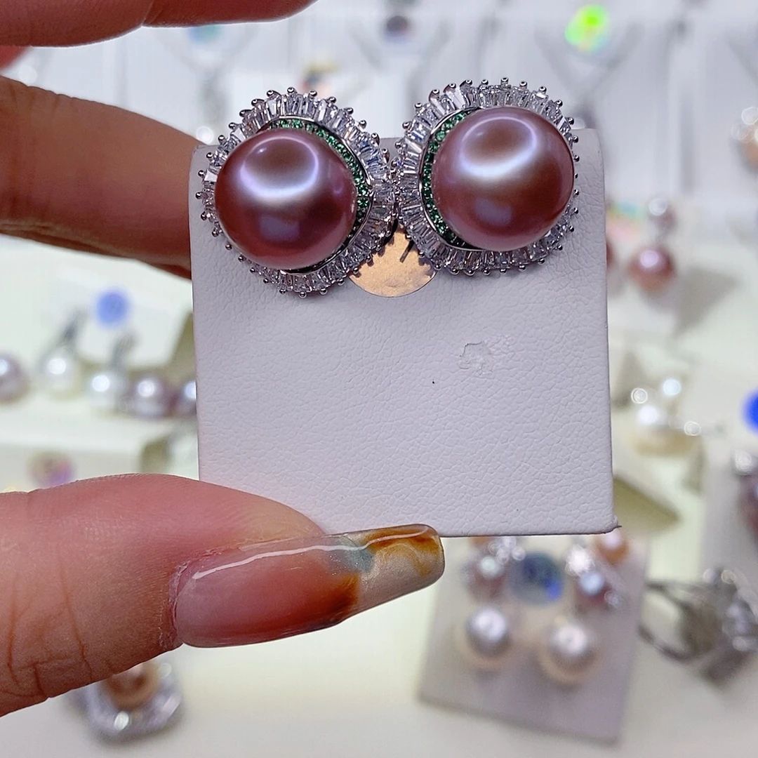 O***u银S925镶嵌耳饰淡水珍珠