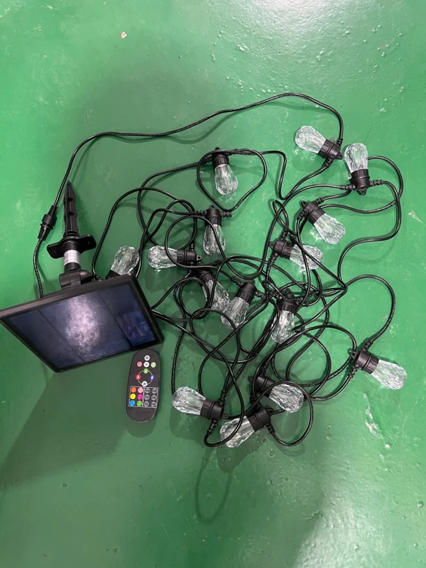 欧规10.5米15头RGB幻彩氛围灯串庭院户外露营节日装饰防水节能灯