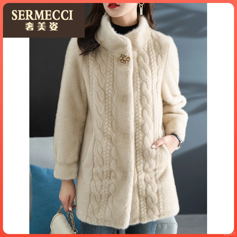 时尚上档次奢美姿名媛2025年秋冬外套百搭中长款大衣