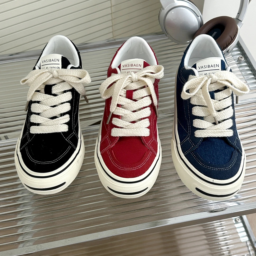 透气开口笑帆布鞋2025新款学生板鞋夏季小众设计感厚底休闲男鞋子