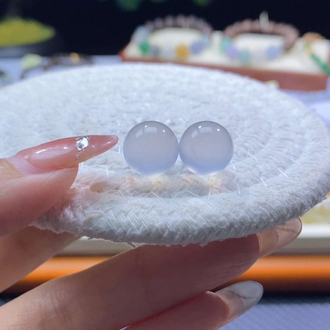 翡翠未镶嵌颈饰翡翠高冰茅台白圆珠12.4mm多样性发一