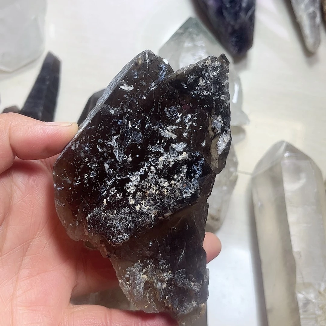 烟晶天然水晶原石未镶嵌猎****星