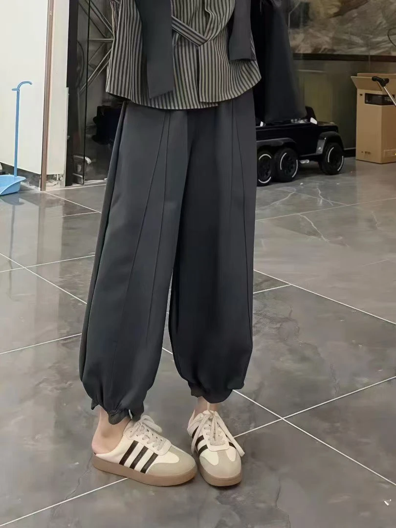 大码女装-5839木耳灯笼裤直筒休闲潮流阔腿裤气球裤休闲裤百搭