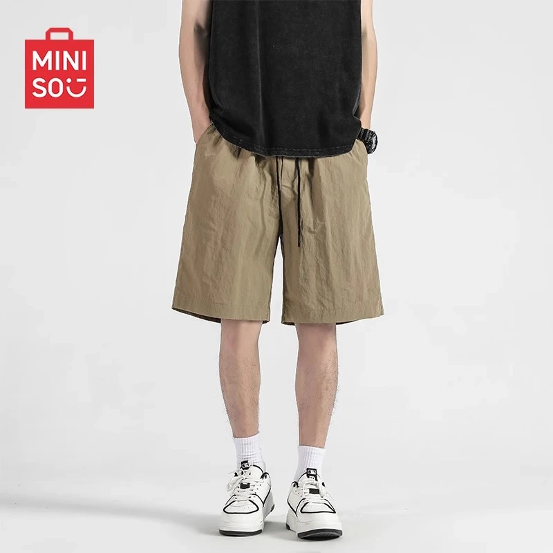 名创优品短裤男士夏季外穿2025新款冰丝大裤衩中裤休闲速干五分裤